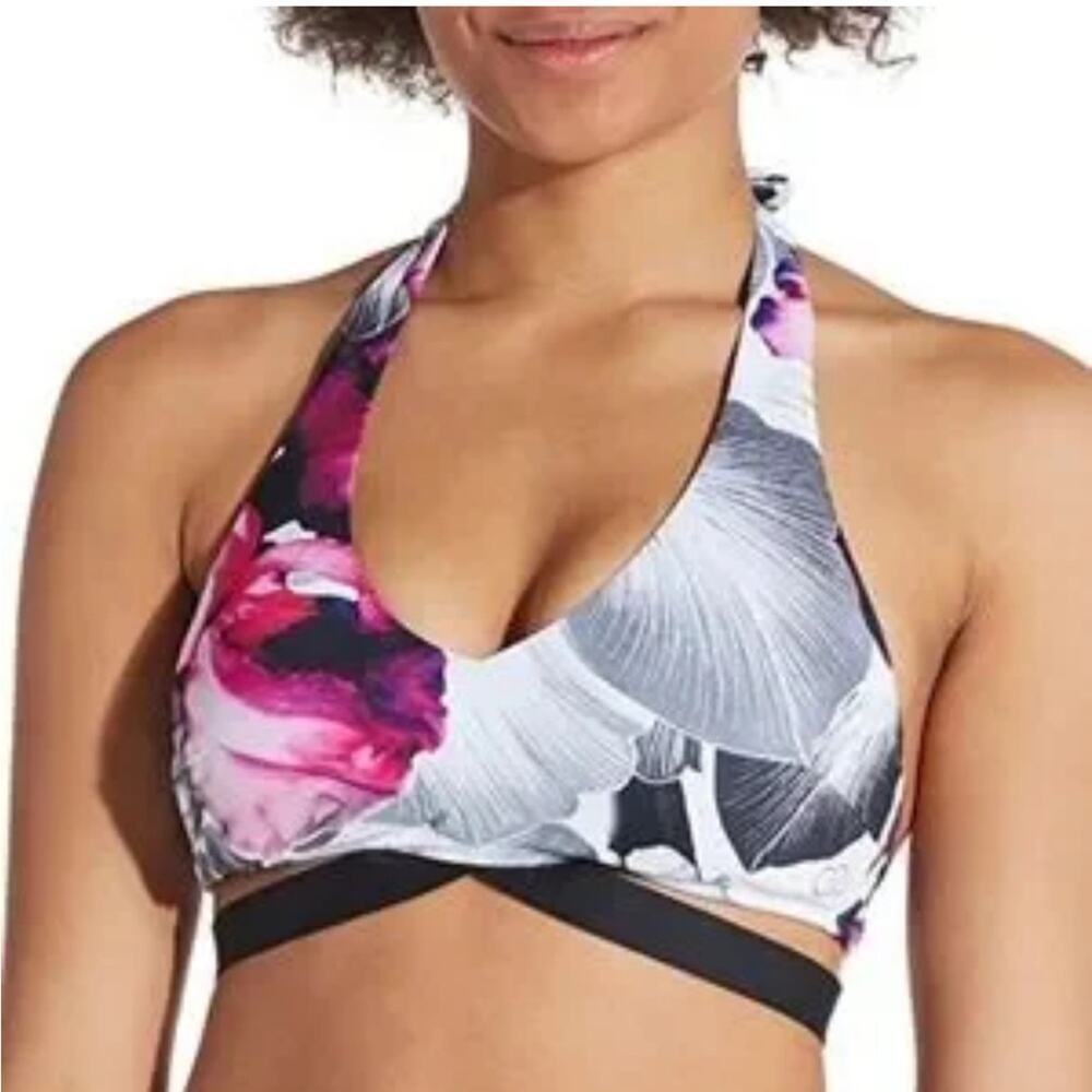 Calia by Carrie Underwood Floral Halter Bikini Top NWT